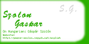 szolon gaspar business card